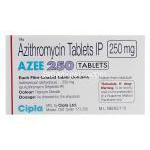 Azee-250 アジー、ジェネリックジスロマック、アジスロマイシン250mg 箱裏面